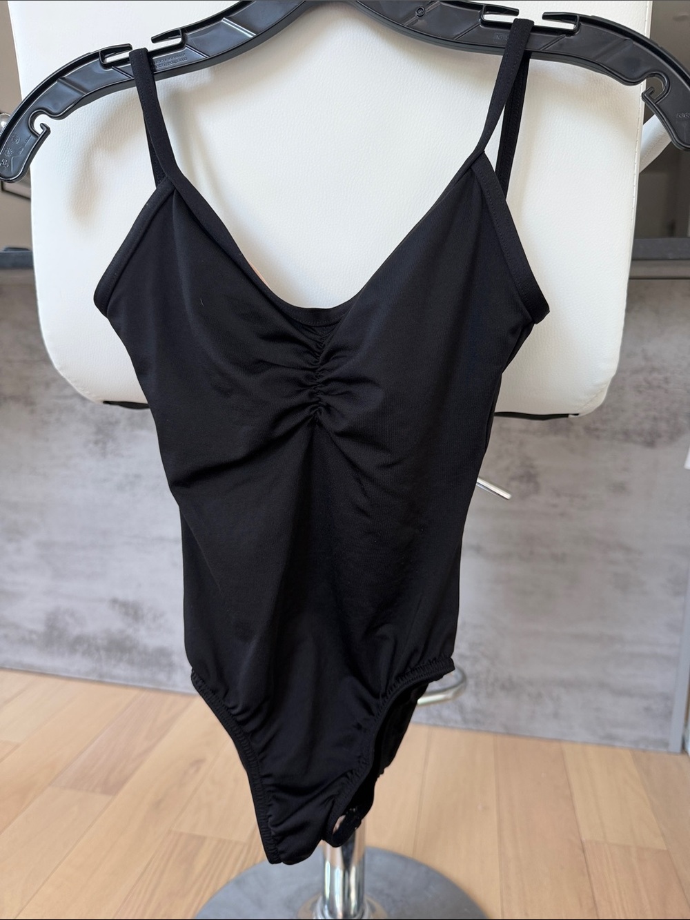 Motionwear Black Ruched Front Leotard